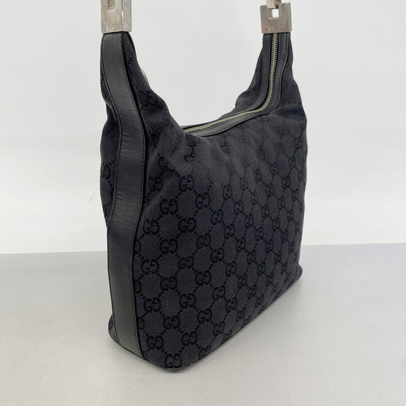 【6hc2854】グッチ ハンドバッグ GGキャンバス 001 3814 キャンバス ブラック シルバー金具【中古】レディース