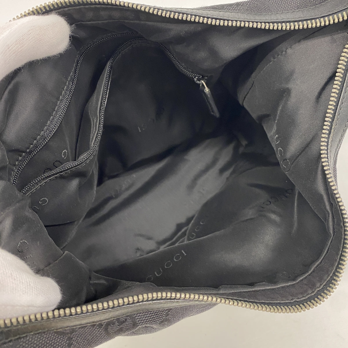 【6hc2854】グッチ ハンドバッグ GGキャンバス 001 3814 キャンバス ブラック シルバー金具【中古】レディース