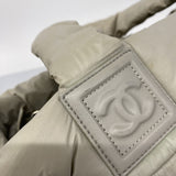 【6hc2855】シャネル トートバッグ コココクーン ナイロン グレー シルバー金具【中古】レディース