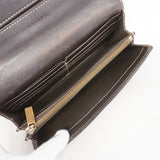 【6hc2865】セリーヌ 長財布 トリオンフ ナイロンキャンバス ブラウン ゴールド金具【中古】レディース