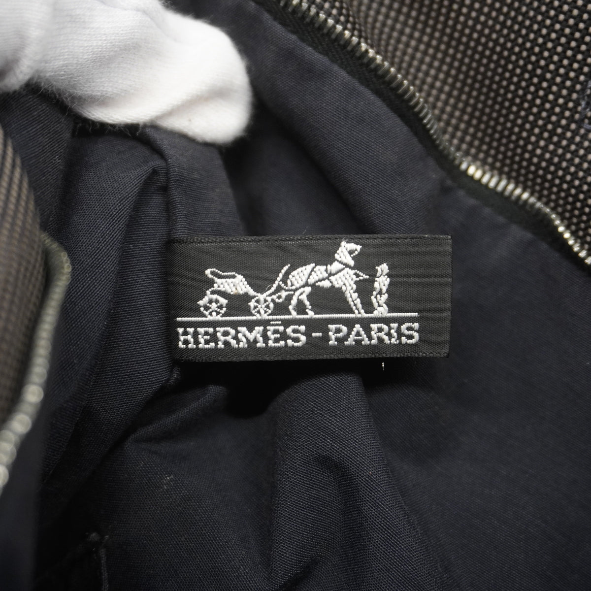 【6hc2877】エルメス トートバッグ エールラインカバス ナイロン グレー シルバー金具【中古】メンズ レディース ユニセックス