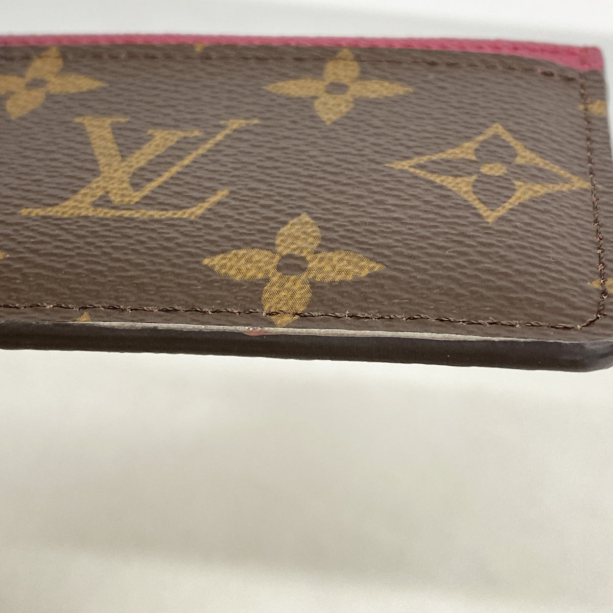 【6hc2895】ルイヴィトン カードケース モノグラム ポルトカルトサーンプル M60703 フューシャ【中古】レディース