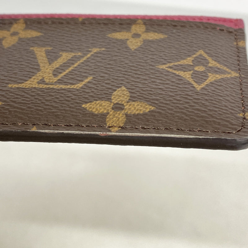【6hc2895】ルイヴィトン カードケース モノグラム ポルトカルトサーンプル M60703 フューシャ【中古】レディース