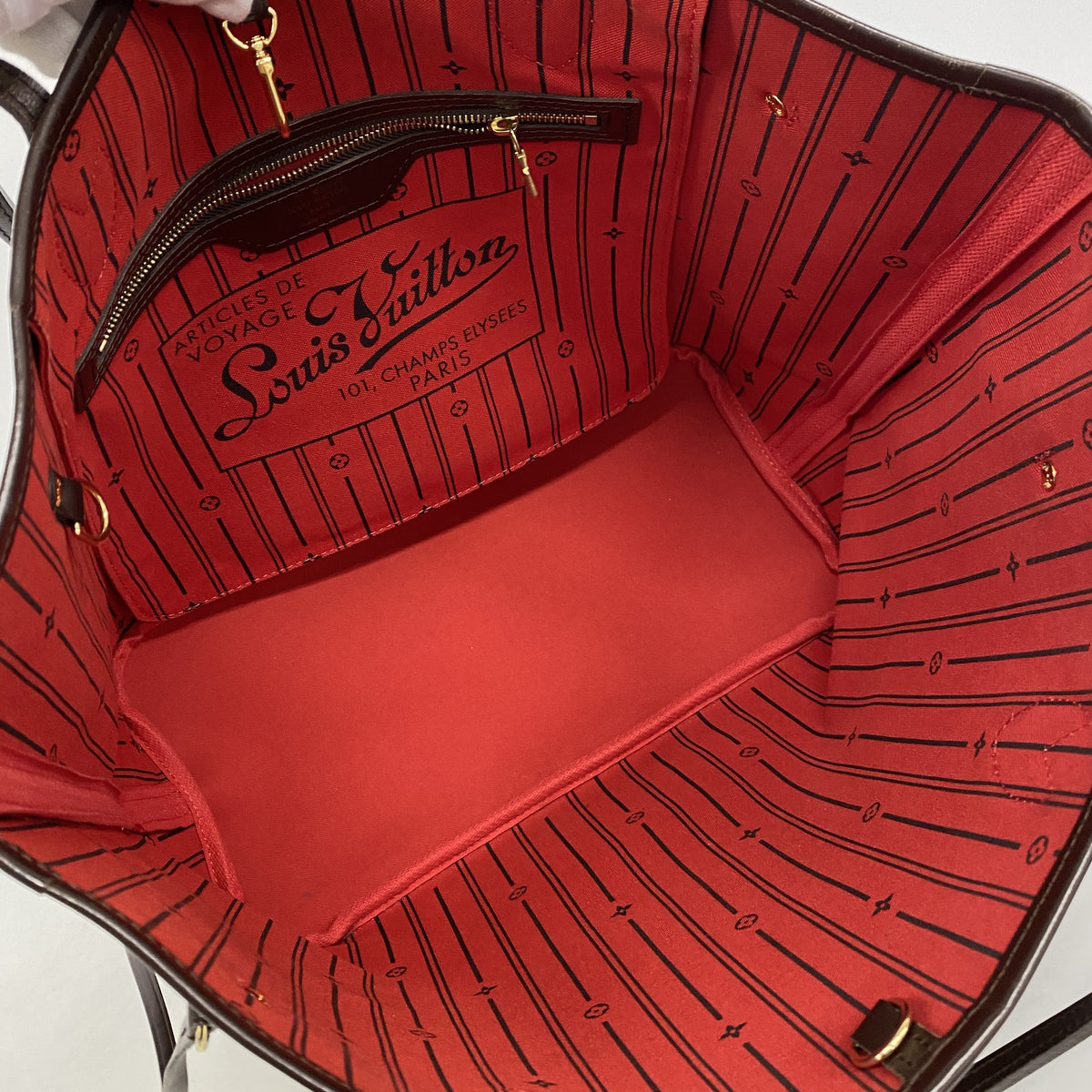 【6hc2897】ルイヴィトン トートバッグ ダミエ ネヴァーフルMM N51105 エベヌ【中古】レディース