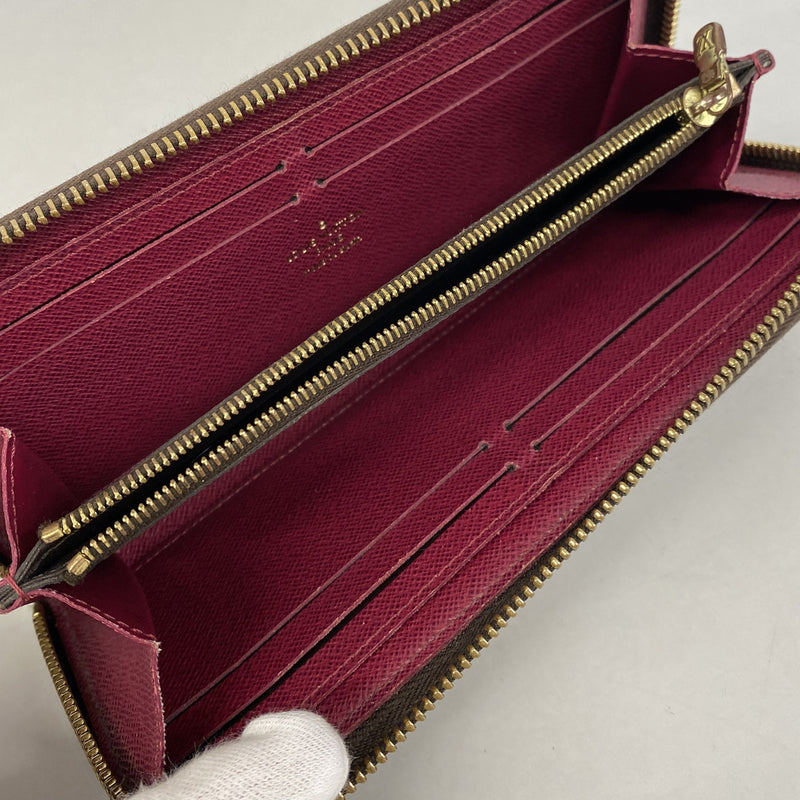【6hc2902】ルイヴィトン 長財布 モノグラム ポルトフォイユクレマンス M60742 フューシャ【中古】レディース