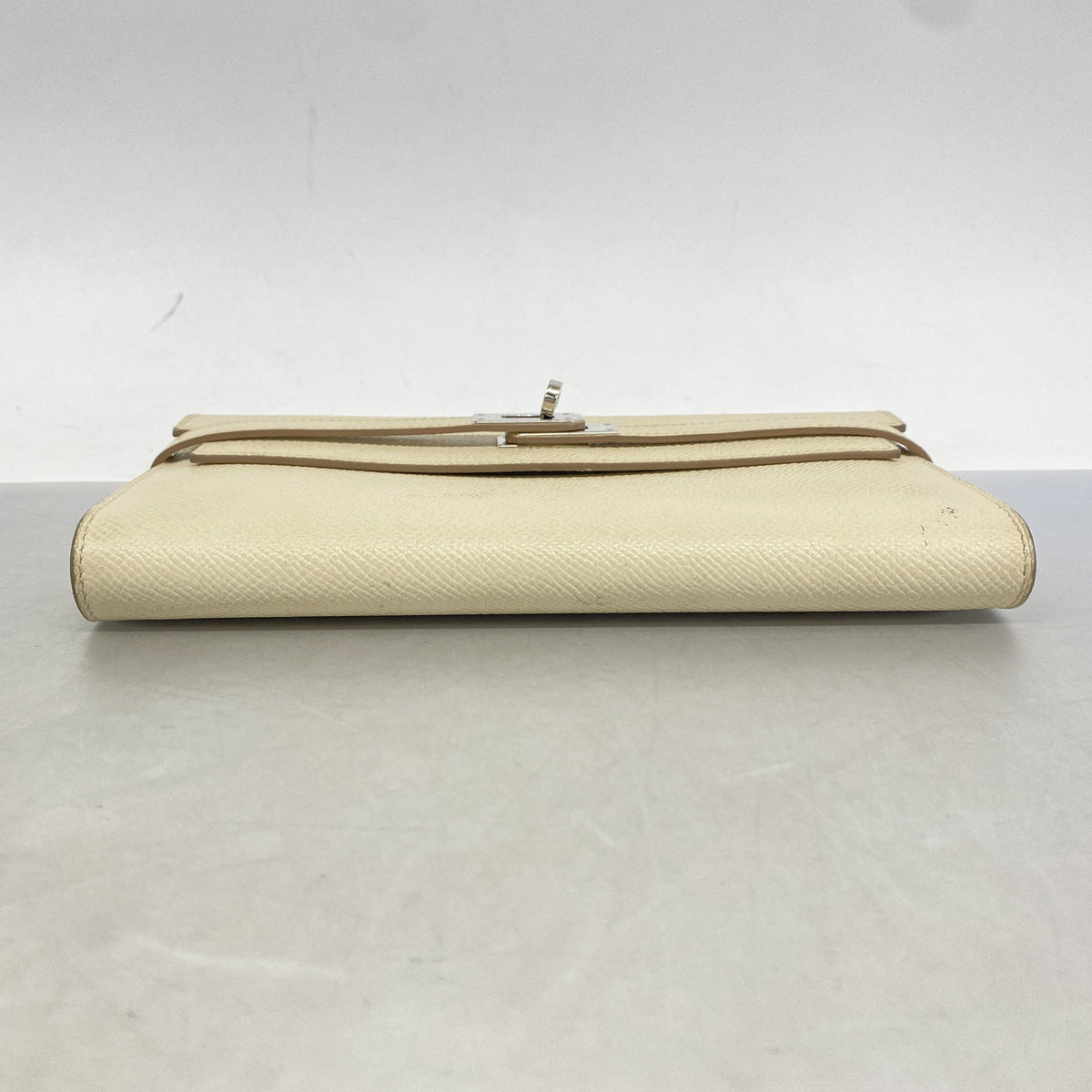【6hc2906】エルメス 長財布 ケリーウォレット ヴォーエプソン クレ シルバー金具 A刻印【中古】メンズ レディース ユニセックス