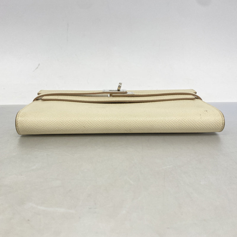 【6hc2906】エルメス 長財布 ケリーウォレット ヴォーエプソン クレ シルバー金具 A刻印【中古】メンズ レディース ユニセックス
