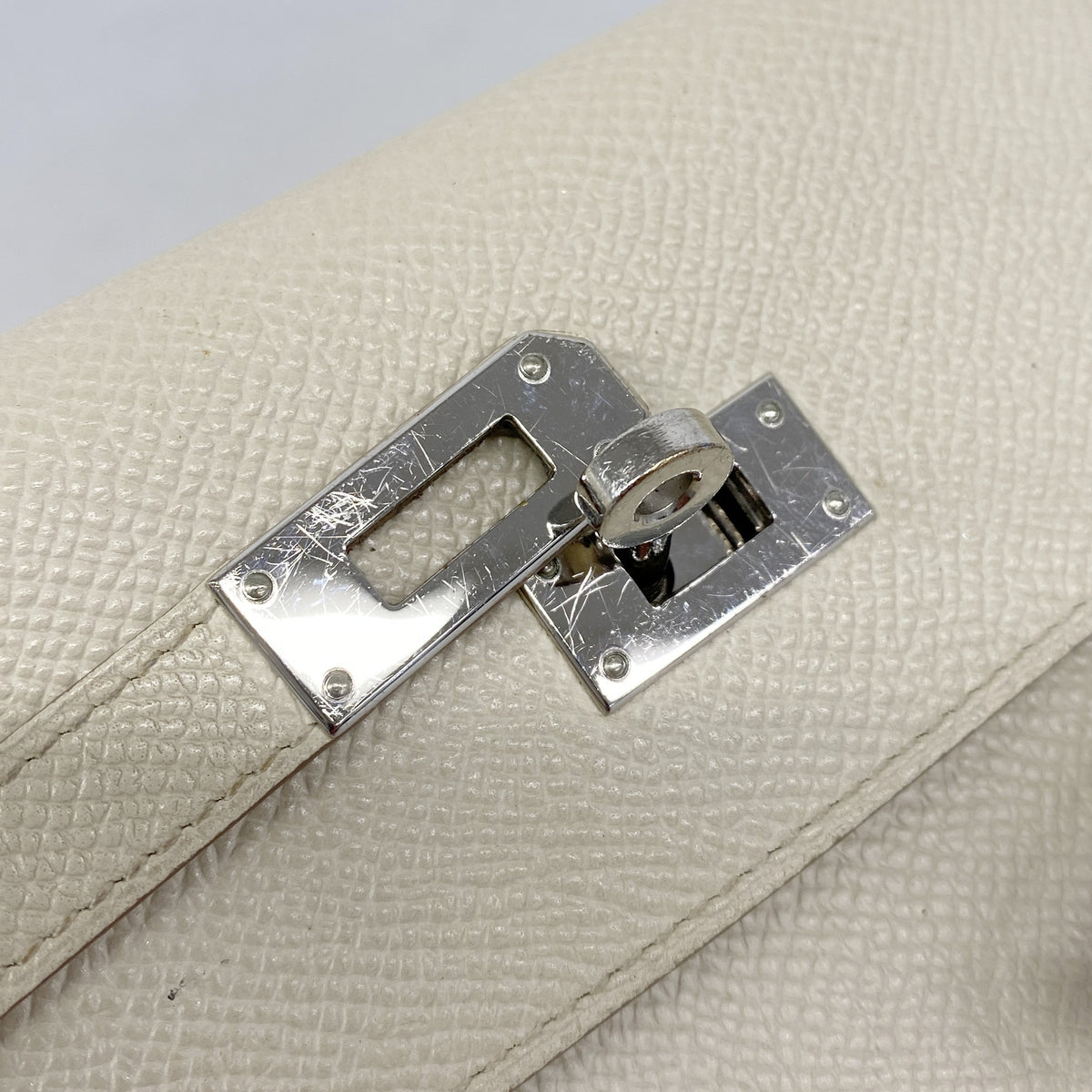 【6hc2906】エルメス 長財布 ケリーウォレット ヴォーエプソン クレ シルバー金具 A刻印【中古】メンズ レディース ユニセックス