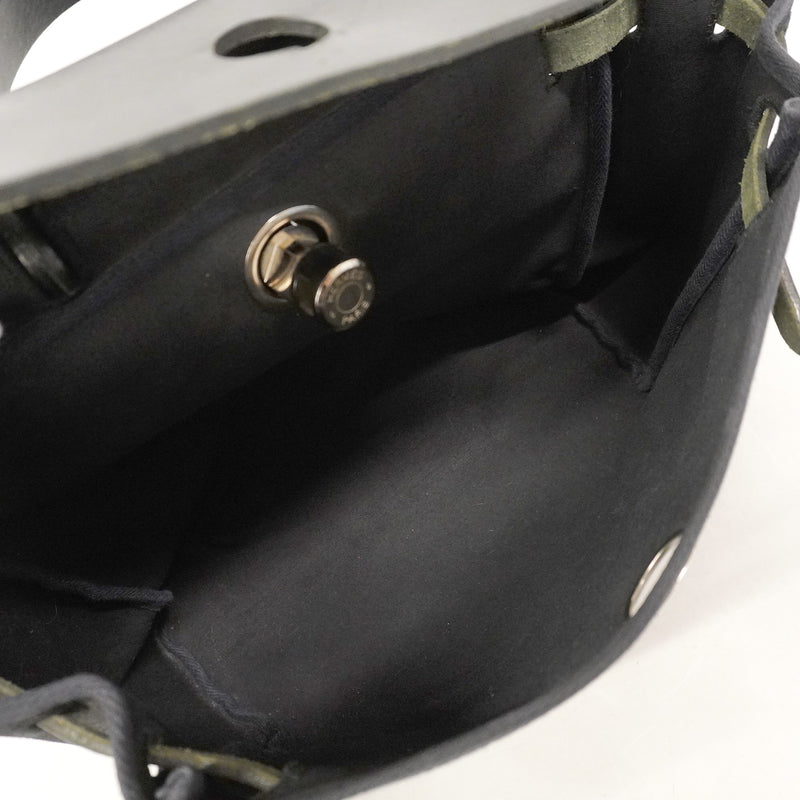 【6hb0099】エルメス ハンドバッグ エールバッグアドPM トワルオフィシエ ブラック シルバー金具 □F刻印 2wayバッグ【中古】レディース