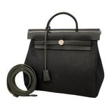 【6hb0099】エルメス ハンドバッグ エールバッグアドPM トワルオフィシエ ブラック シルバー金具 □F刻印 2wayバッグ【中古】レディース