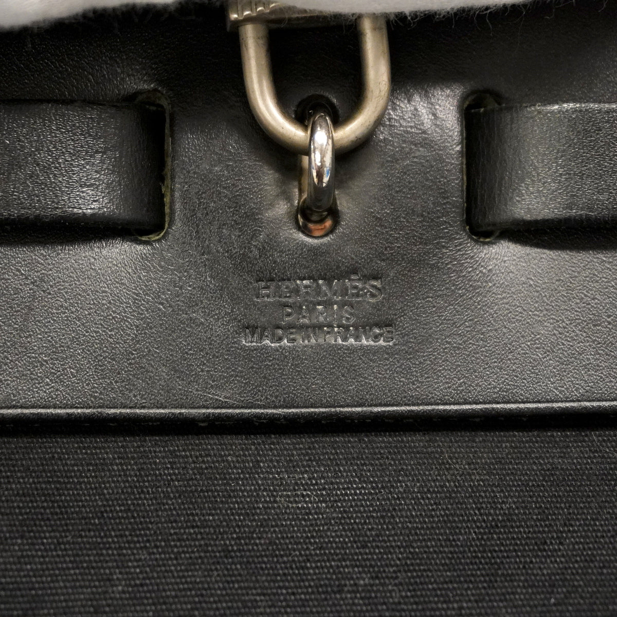 【6hb0099】エルメス ハンドバッグ エールバッグアドPM トワルオフィシエ ブラック シルバー金具 □F刻印 2wayバッグ【中古】レディース