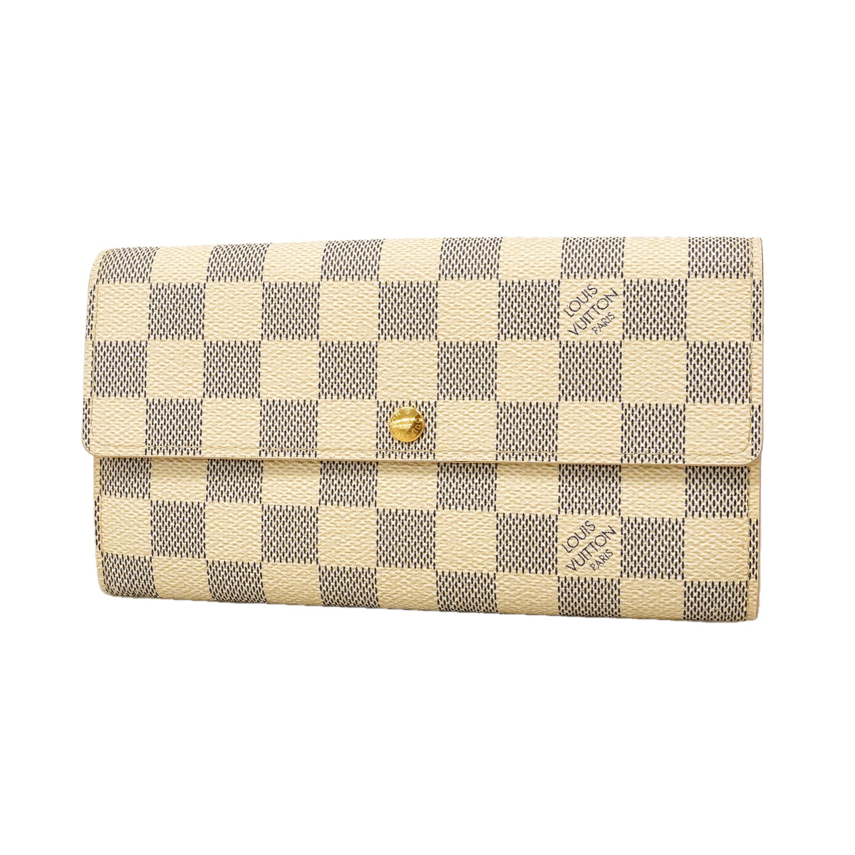 【6hb0105】ルイヴィトン 長財布 ダミエ・アズール ポルトフォイユサラ N61735 ホワイト【中古】レディース