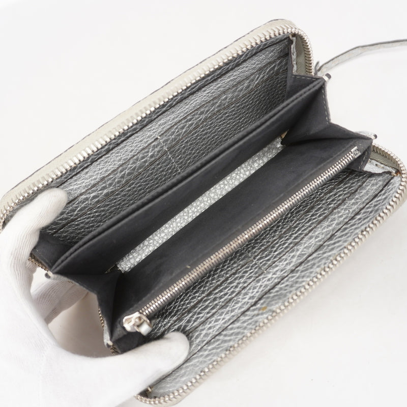 【6hd2935】フェンディ 長財布 セレリア レザー シルバー シルバー金具【中古】レディース