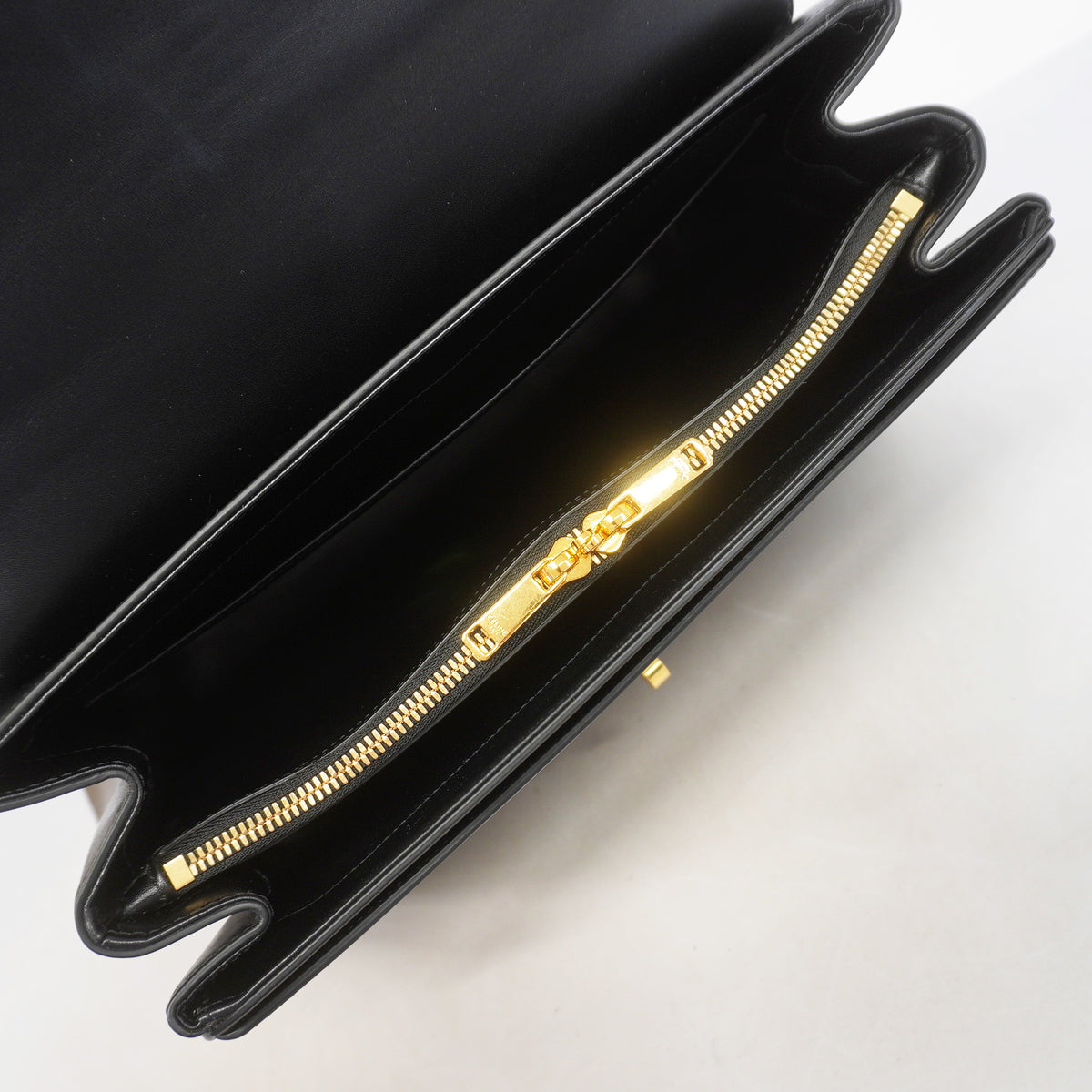 【6hd2954-h】セリーヌ ハンドバッグ セーズ レザー ブラック ゴールド金具 2wayバッグ【中古】レディース