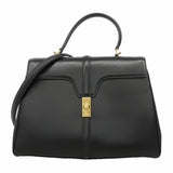 【6hd2954-h】セリーヌ ハンドバッグ セーズ レザー ブラック ゴールド金具 2wayバッグ【中古】レディース