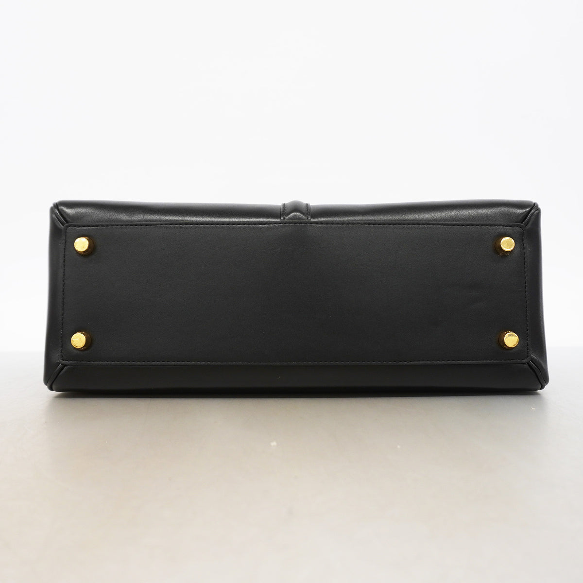 【6hd2954-h】セリーヌ ハンドバッグ セーズ レザー ブラック ゴールド金具 2wayバッグ【中古】レディース