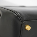 【6hd2954-h】セリーヌ ハンドバッグ セーズ レザー ブラック ゴールド金具 2wayバッグ【中古】レディース