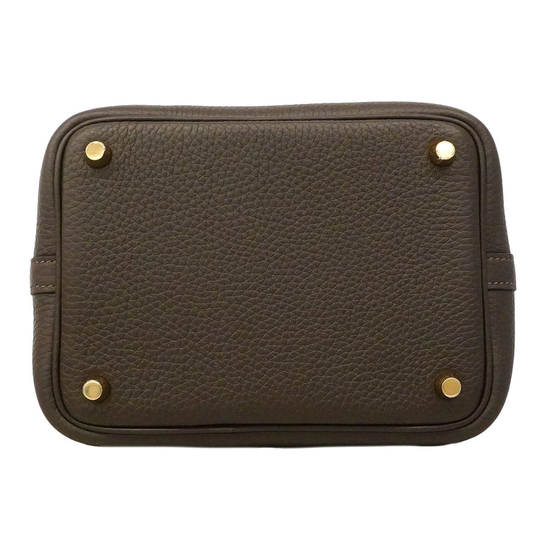 【6hd2970】エルメス ハンドバッグ ピコタンロックPM トリヨンクレマンス べブラン ゴールド金具 K刻印【中古】レディース