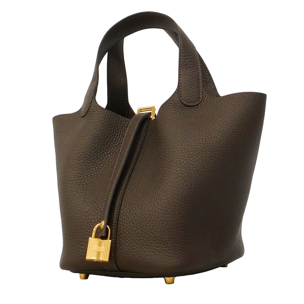 【6hd2970】エルメス ハンドバッグ ピコタンロックPM トリヨンクレマンス べブラン ゴールド金具 K刻印【中古】レディース