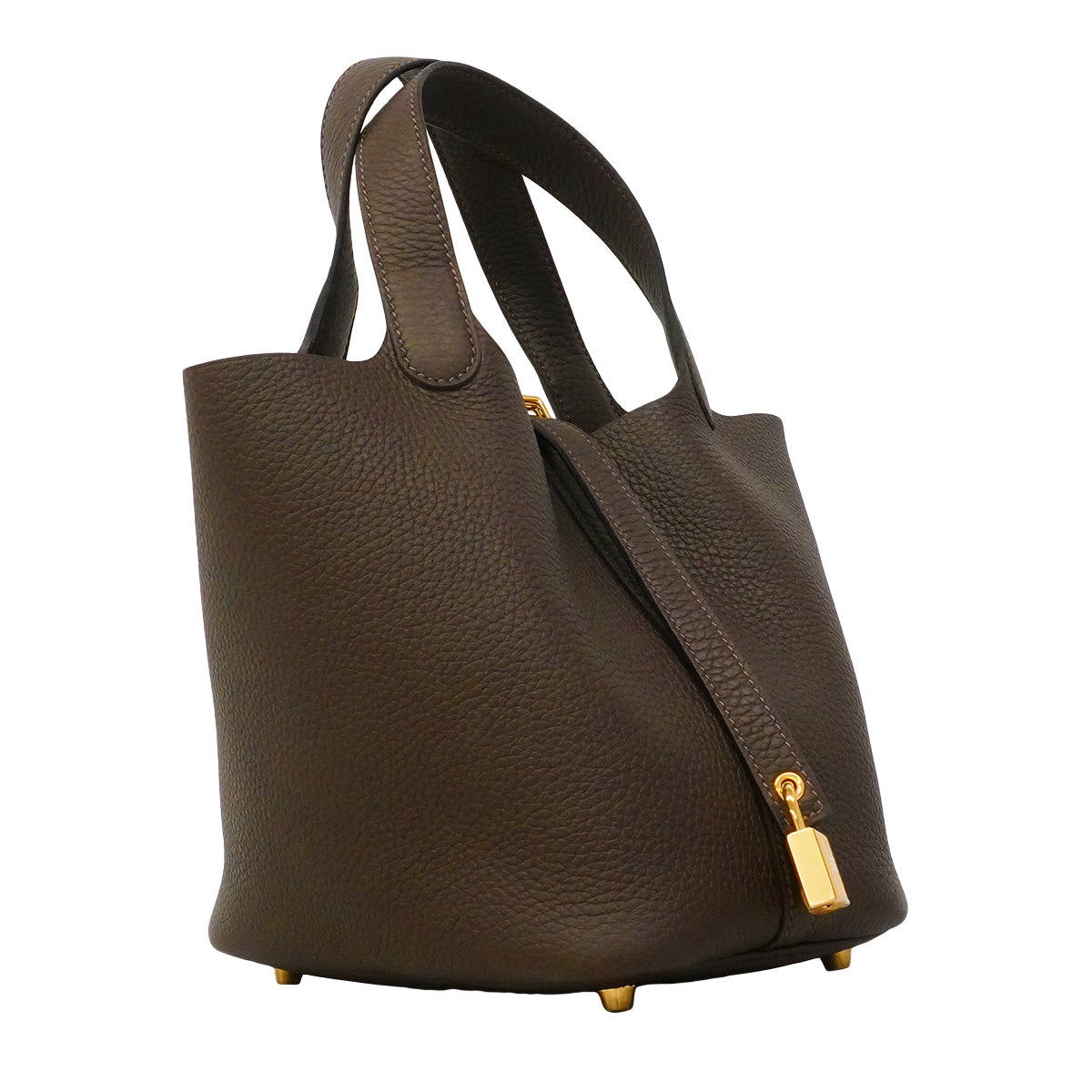 【6hd2970】エルメス ハンドバッグ ピコタンロックPM トリヨンクレマンス べブラン ゴールド金具 K刻印【中古】レディース