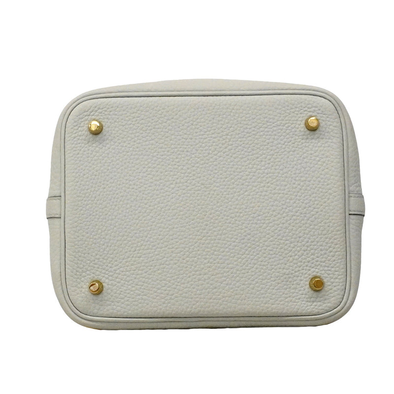 【6hd2971】エルメス ハンドバッグ ピコタンロックMM トリヨンクレマンス ブルーペール ゴールド金具 B刻印【中古】レディース