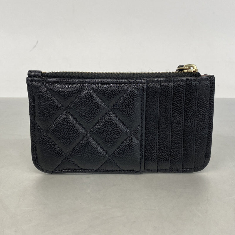 【6hd3007】シャネル コインケース マトラッセ キャビアスキン ブラック シャンパンゴールド金具【中古】レディース