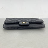 【6hd3007】シャネル コインケース マトラッセ キャビアスキン ブラック シャンパンゴールド金具【中古】レディース