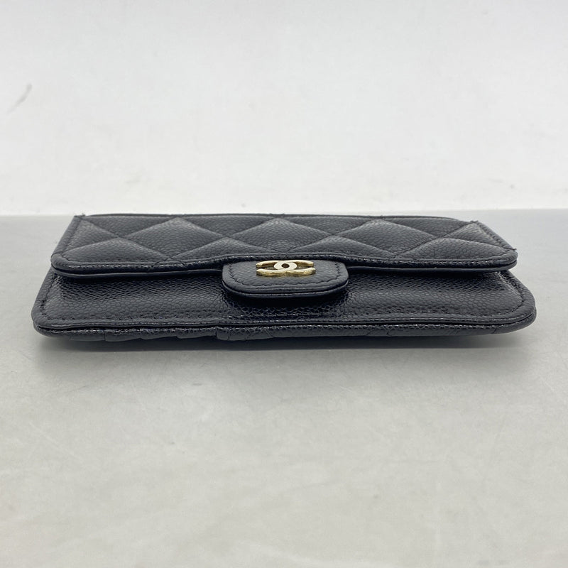 【6hd3007】シャネル コインケース マトラッセ キャビアスキン ブラック シャンパンゴールド金具【中古】レディース
