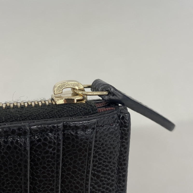 【6hd3007】シャネル コインケース マトラッセ キャビアスキン ブラック シャンパンゴールド金具【中古】レディース