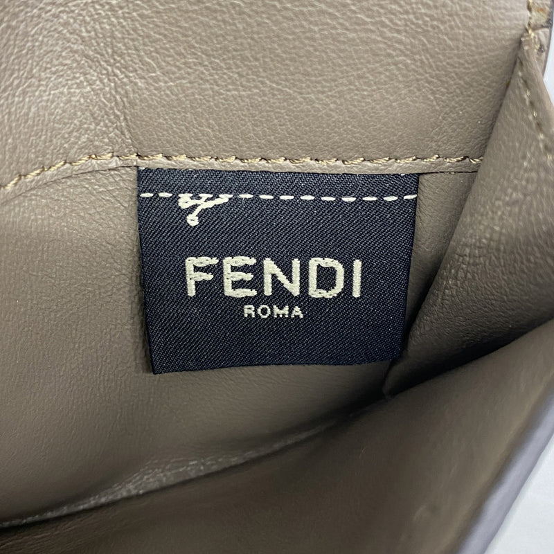【6hd3008】フェンディ 名刺入れ ピーカブー レザー ブラウン シルバー金具【中古】メンズ レディース ユニセックス