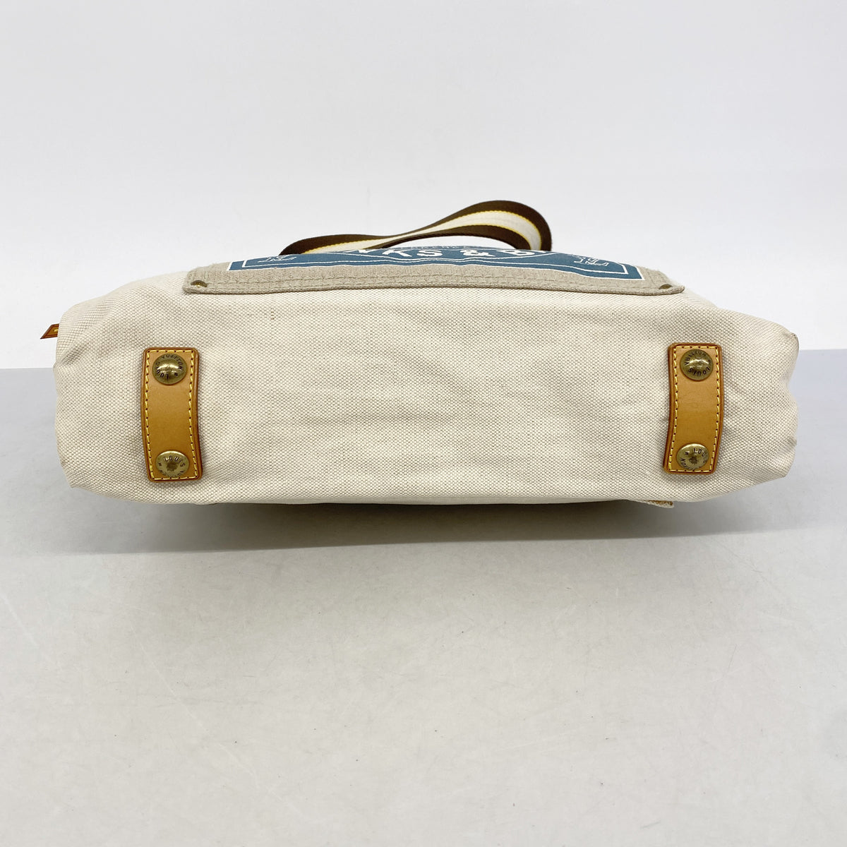 【6hd3024-k】ルイヴィトン トートバッグ クルーズライン グローブショッパーMM M95114 ブルー【中古】レディース