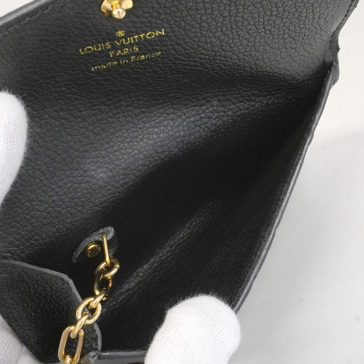 【6hd3048-k】ルイヴィトン コインケース モノグラム・アンプラント ポシェットクレ M60633 ノワール【中古】レディース