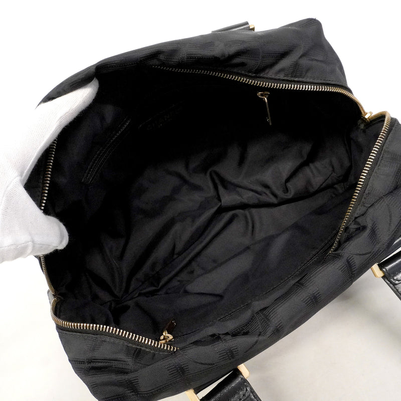 【6hd3055-k】シャネル ハンドバッグ ニュートラベル ナイロン ブラック ゴールド金具【中古】レディース