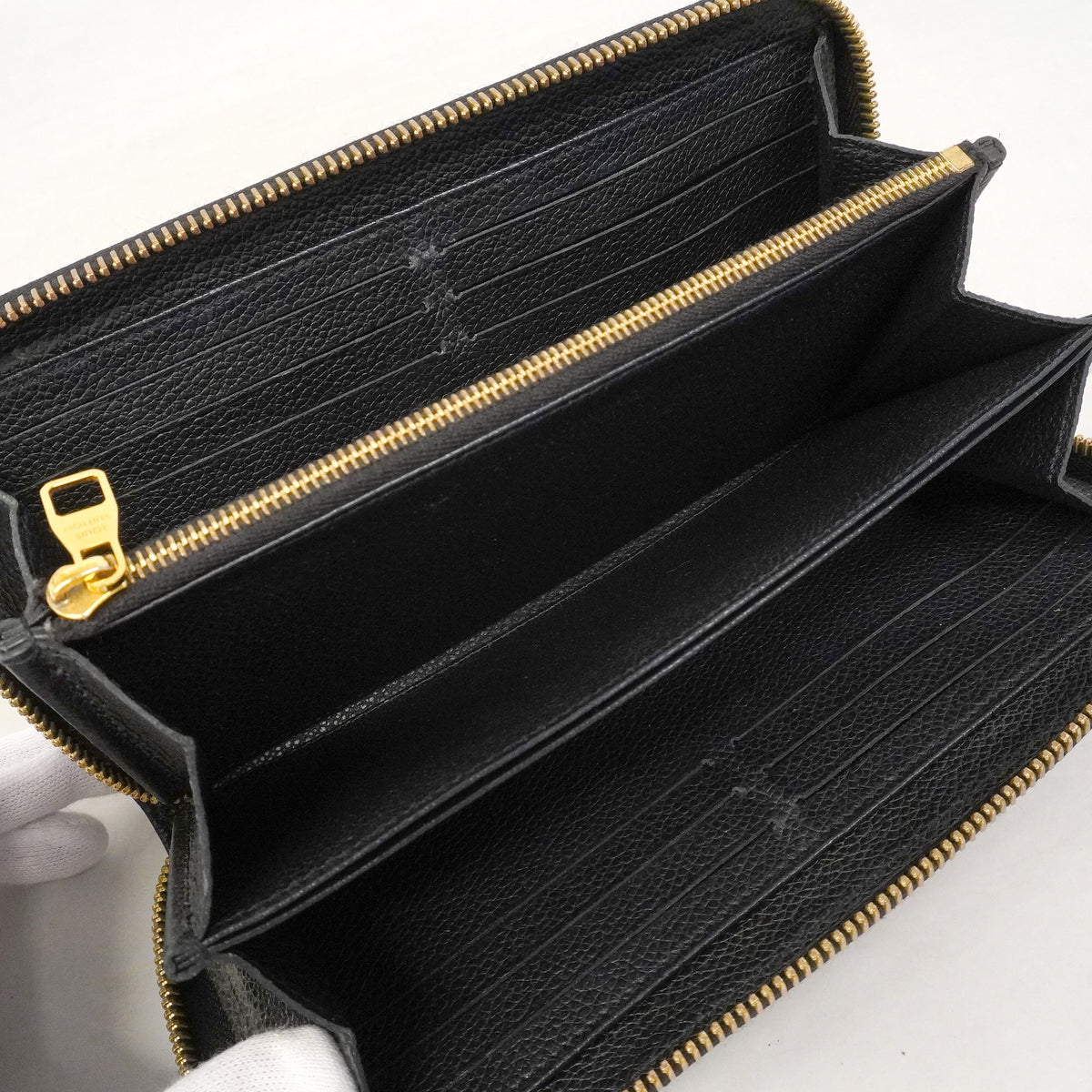 【6hd3062-k】ルイヴィトン 長財布 モノグラム・アンプラント ジッピーウォレット M61864 ノワール【中古】レディース
