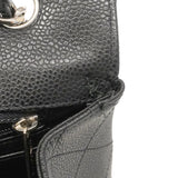 【6hd3064-h】シャネル ショルダーバッグ デカマトラッセ Wチェーン キャビアスキン ブラック シルバー金具【中古】レディース