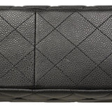 【6hd3064-h】シャネル ショルダーバッグ デカマトラッセ Wチェーン キャビアスキン ブラック シルバー金具【中古】レディース
