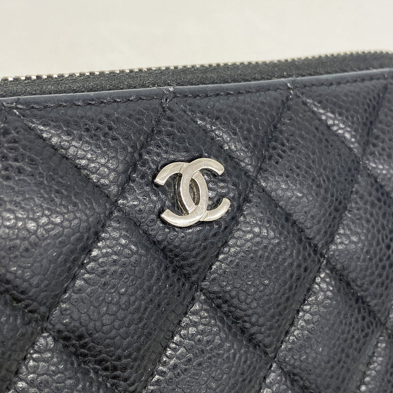 【6hd3067】シャネル 長財布 マトラッセ キャビアスキン ブラック シルバー金具【中古】レディース
