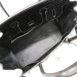 【6hd3086-g】エルメス ハンドバッグ バーキン30 ポロサス ブラック シルバー金具 □H刻印【中古】レディース