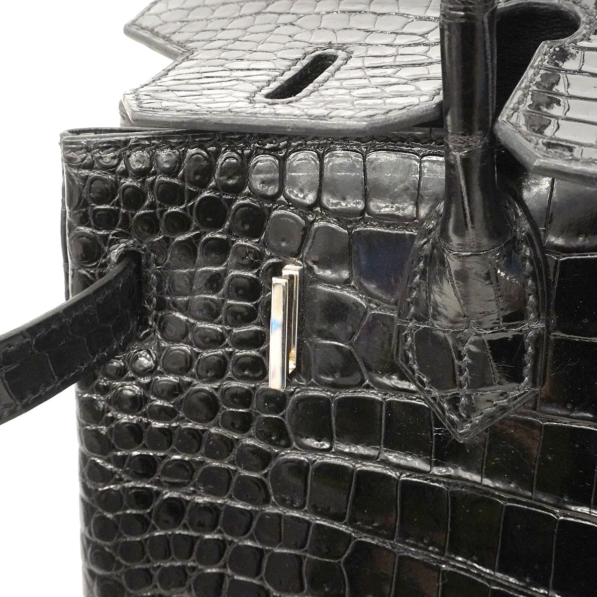 【6hd3086-g】エルメス ハンドバッグ バーキン30 ポロサス ブラック シルバー金具 □H刻印【中古】レディース