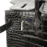 【6hd3086-g】エルメス ハンドバッグ バーキン30 ポロサス ブラック シルバー金具 □H刻印【中古】レディース