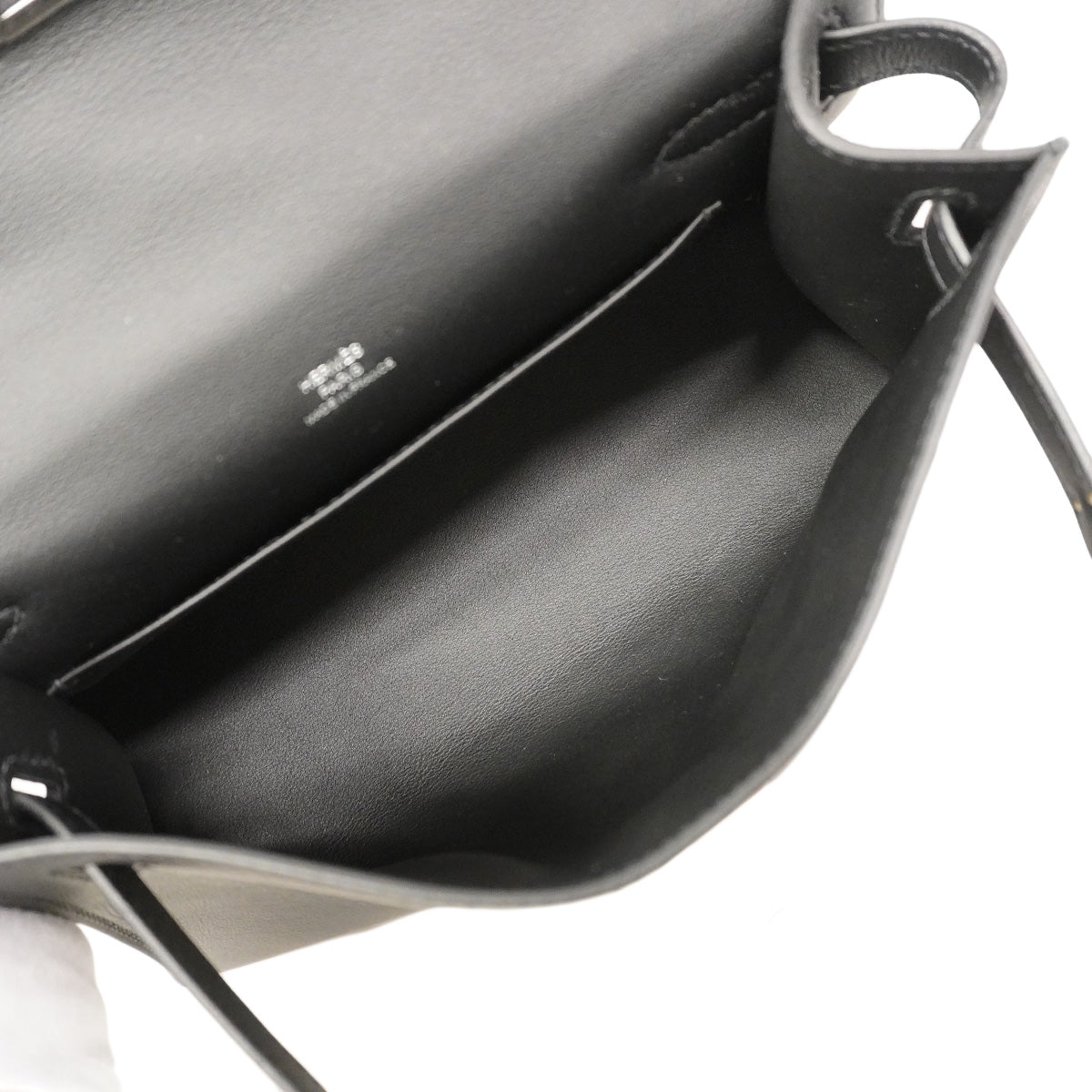 【6hd3089-e-g】エルメス ハンドバッグ ポシェットケリー スイフト ブラック シルバー金具 G刻印【中古】レディース