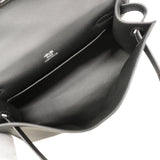 【6hd3089-e-g】エルメス ハンドバッグ ポシェットケリー スイフト ブラック シルバー金具 G刻印【中古】レディース