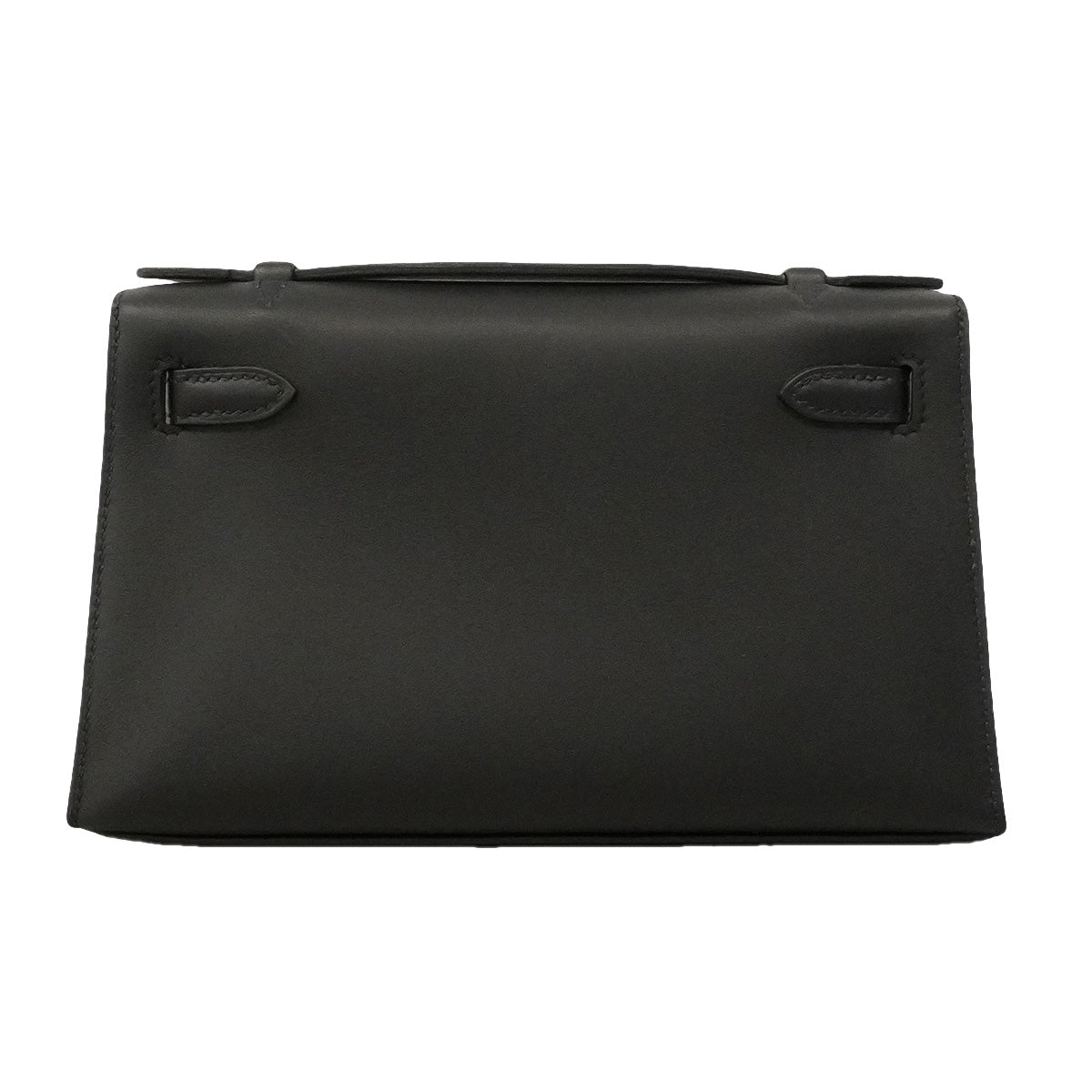 【6hd3089-e-g】エルメス ハンドバッグ ポシェットケリー スイフト ブラック シルバー金具 G刻印【中古】レディース
