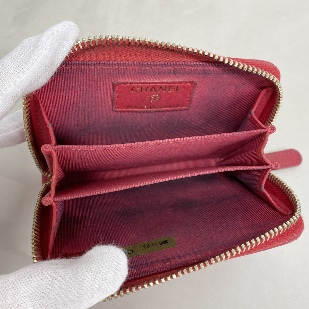 【6hd3091】シャネル コインケース マトラッセ ラムスキン ピンク ゴールド/シルバー金具【中古】レディース