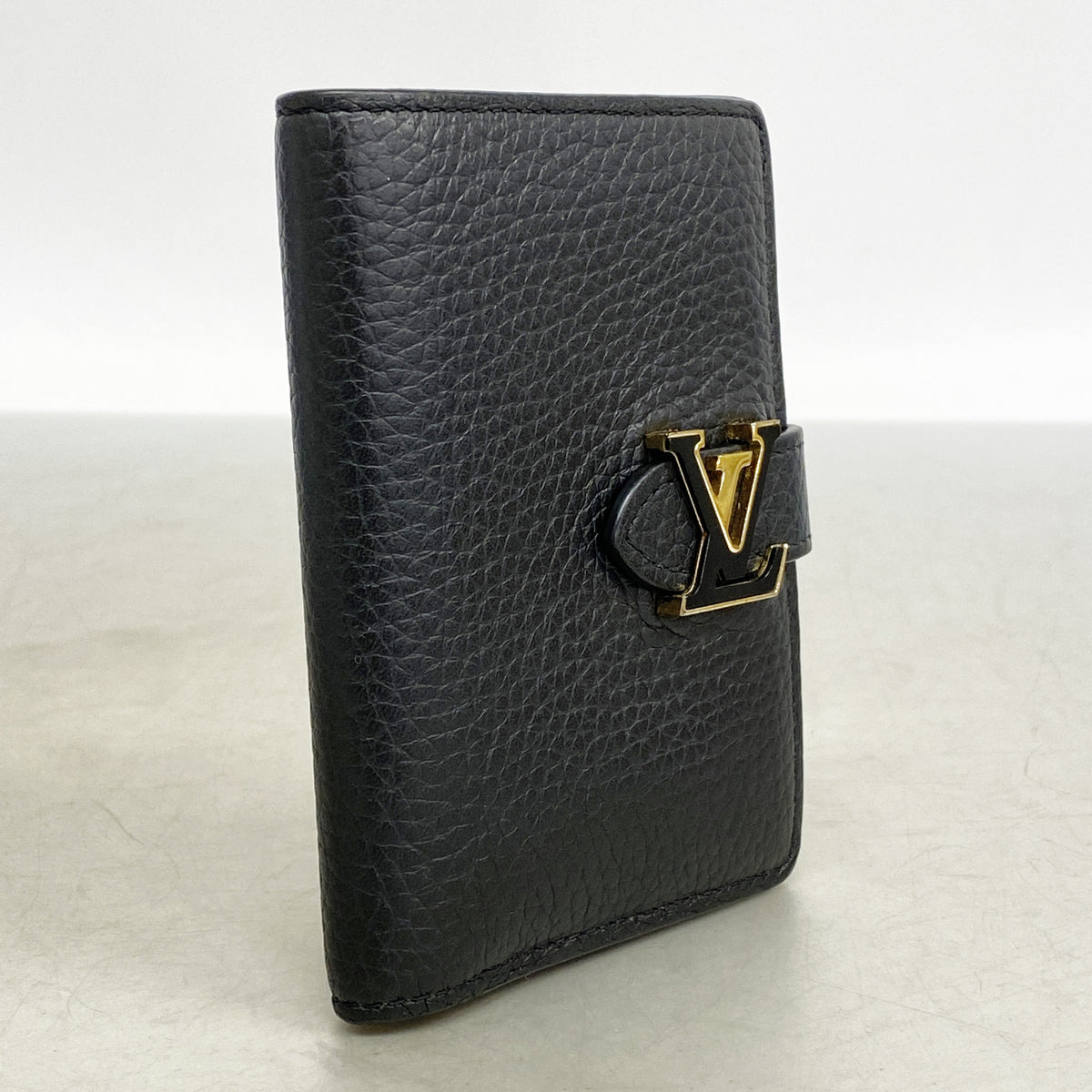 【6hd3139】ルイヴィトン 財布 LVヴェルティカルウォレットコンパクト M81561 ノワール【中古】レディース