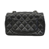 【6hd3142】シャネル ショルダーバッグ ミニマトラッセ チェーンショルダー キャビアスキン ブラック シルバー金具【中古】レディース