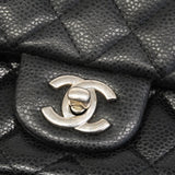 【6hd3142】シャネル ショルダーバッグ ミニマトラッセ チェーンショルダー キャビアスキン ブラック シルバー金具【中古】レディース