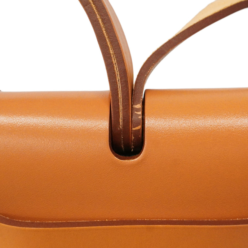 【6hd3147】エルメス ハンドバッグ エールバッグジップPM トワルオフィシエ ナチュラル/バンブー シルバー金具 □R刻印 2wayバッグ【中古】レディース