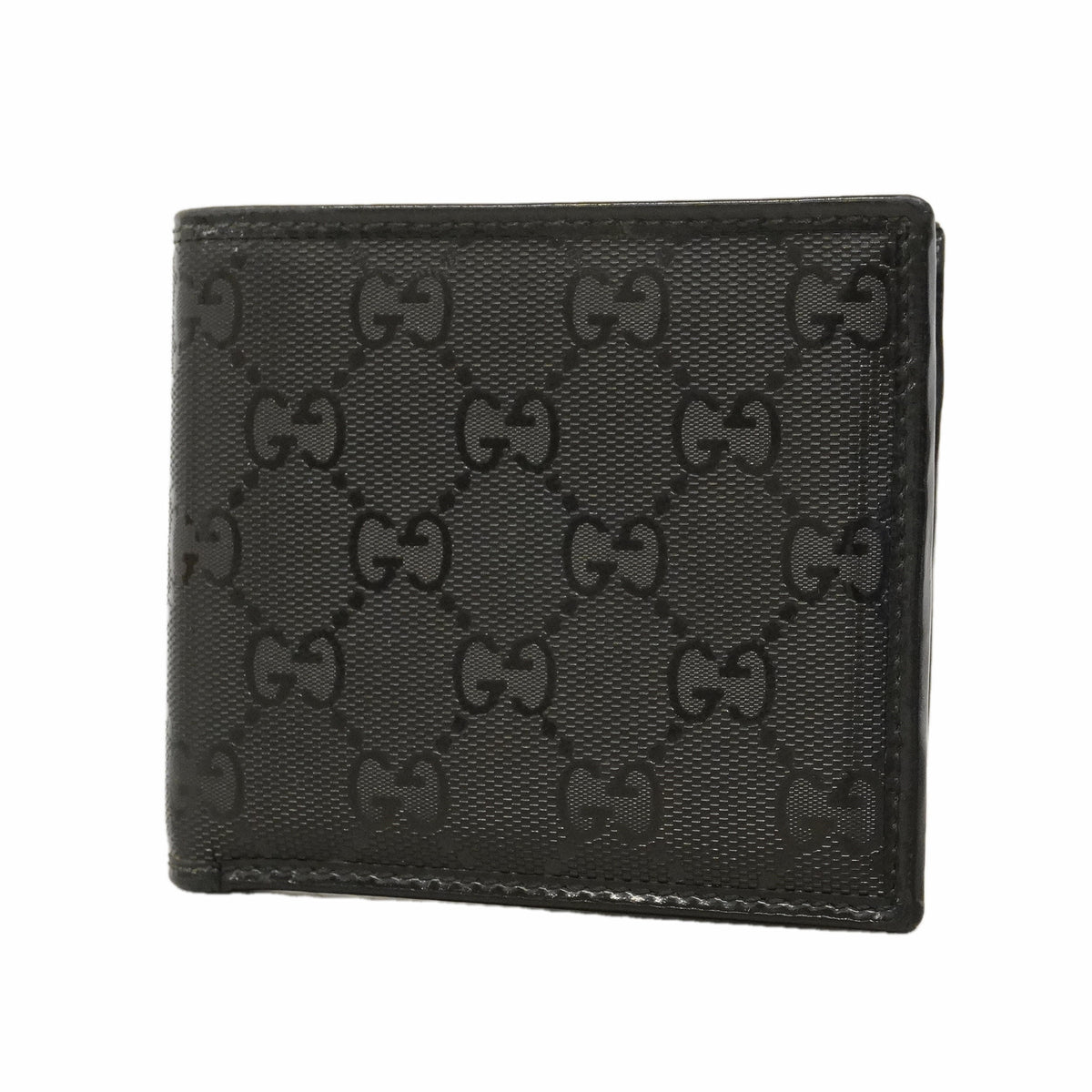 【6hd3170】グッチ 財布 GGインプリメ 224122 PVC ブラック シルバー金具【中古】メンズ