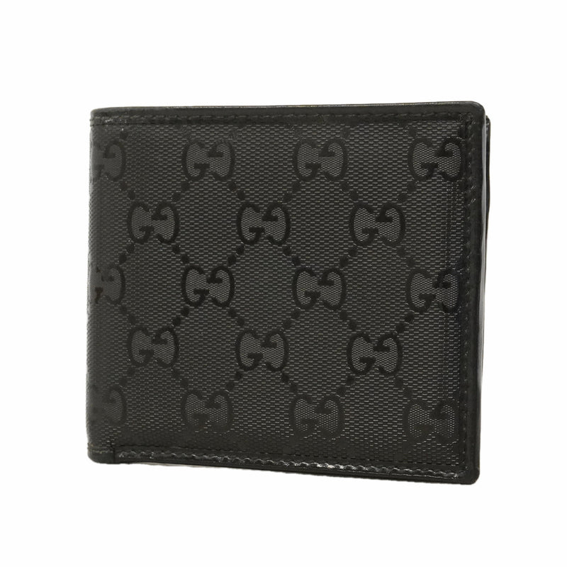【6hd3170】グッチ 財布 GGインプリメ 224122 PVC ブラック シルバー金具【中古】メンズ
